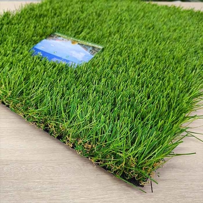 Mehrfasermischt Gewebe Grüner Rasen Hybrid künstliches Gras 45mm 9500 Dtex Abrasionsbeständig