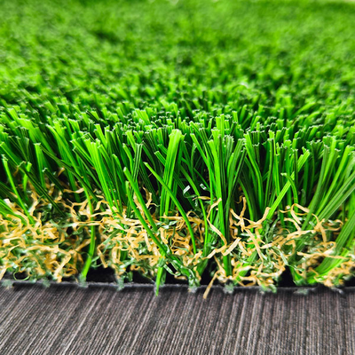 Gerade gekrümmtes Gras Seide gemischt 16200 Dtex Landschaft künstliches Gras für Freizeit und Dekoration mit 45 mm Stapelhöhe