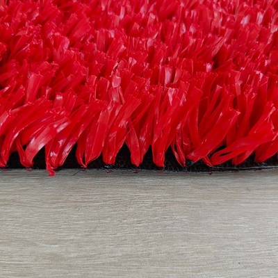 25 mm Rot Kunstfalsch-Tennisgras mit geringer Wartung Multifunktionales Astro-Turf für Tennis und andere Aktivitäten