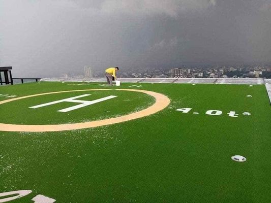 50mm Pile Height UV Resistant Customizable Pattern Artificial Grass for Football Courts