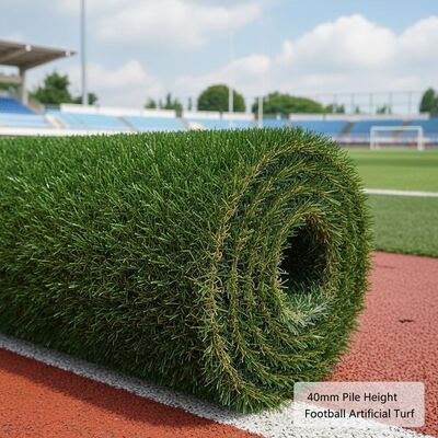 40 mm Pfahlhöhe Fußball künstlicher Rasen mit 12000 Dtex und UV-Widerstand für Sportplätze